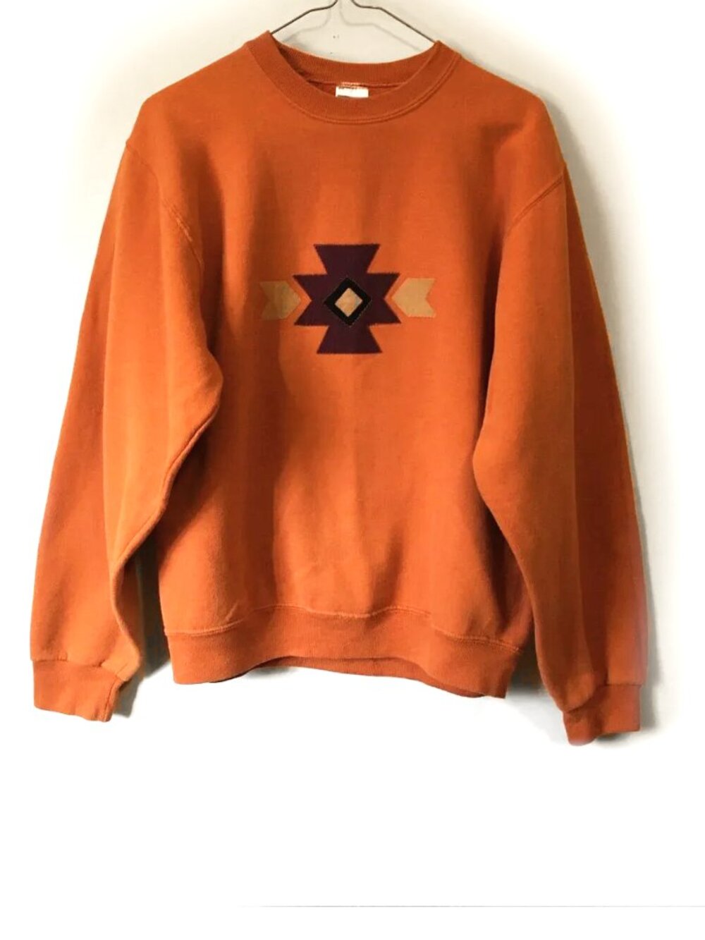 Wild West Mori Kei Jerzees Terracotta Orange Arizona Applique Sweater S